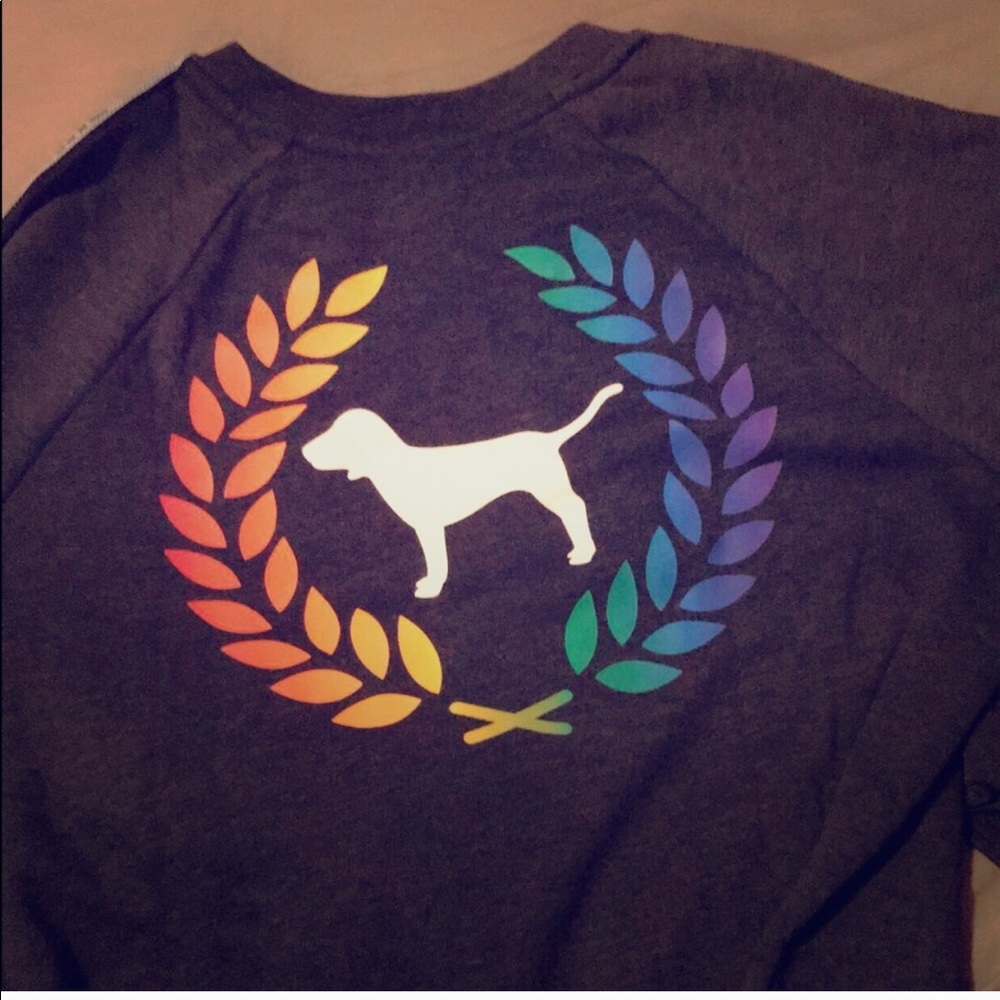 VS PINK RAINBOW CREWNECK